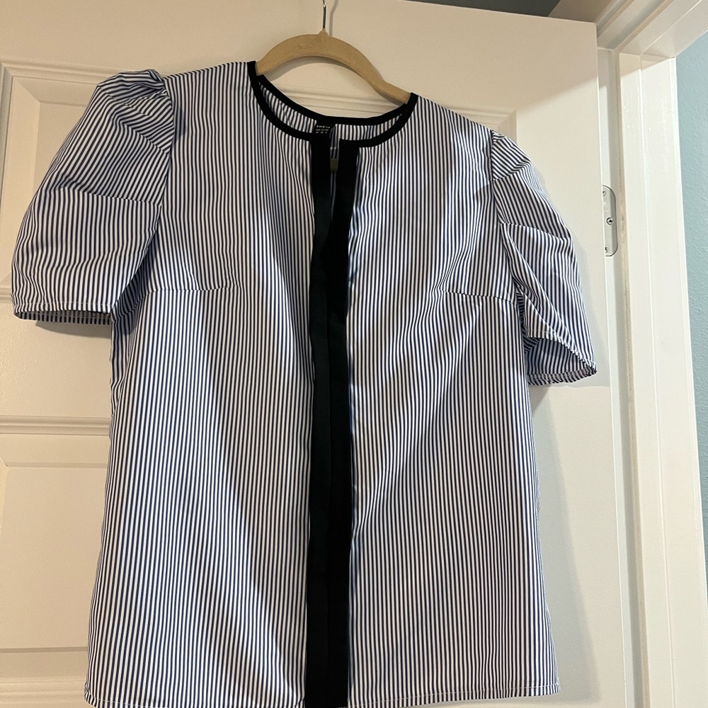 SHEIN Black and White Striped Blouse